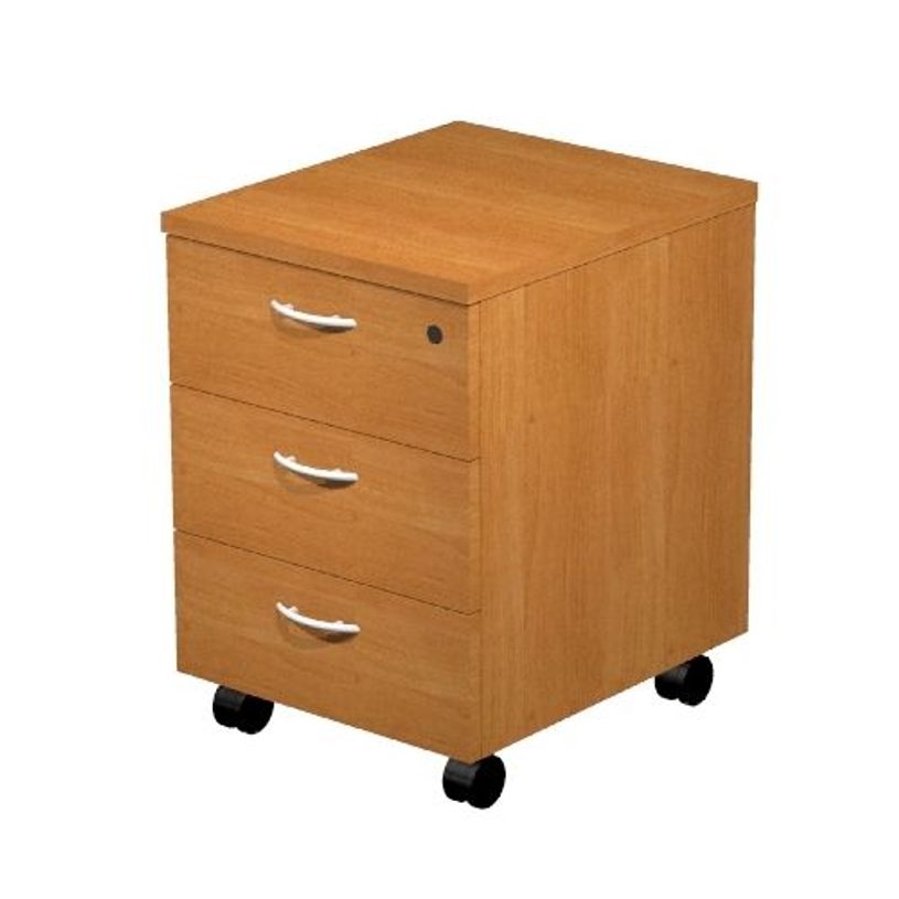 7331910600213-Caisson mobile Trend - L43xP52xH59,5 cm - 3 tiroirs avec serrure - imitation aulne-P_405165760_1-0