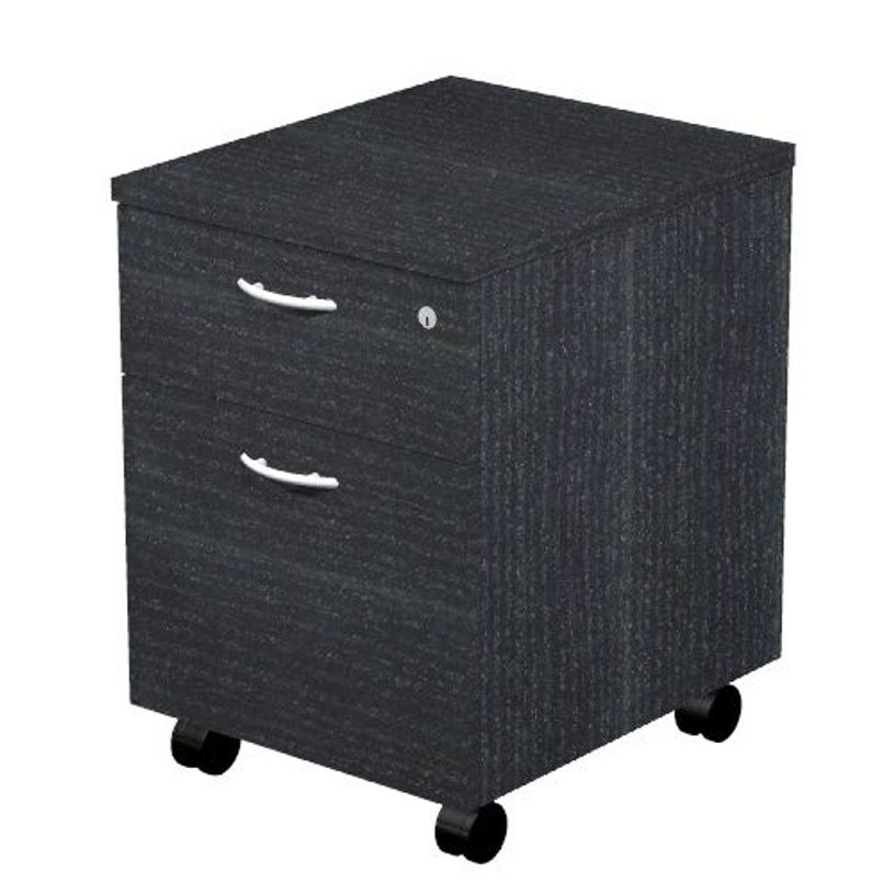 2999999002769-Caisson mobile Trend - L43xP52xH59,5 cm - 2 tiroirs dont 1 DS - imitation frêne noir-P_405165776_1-0