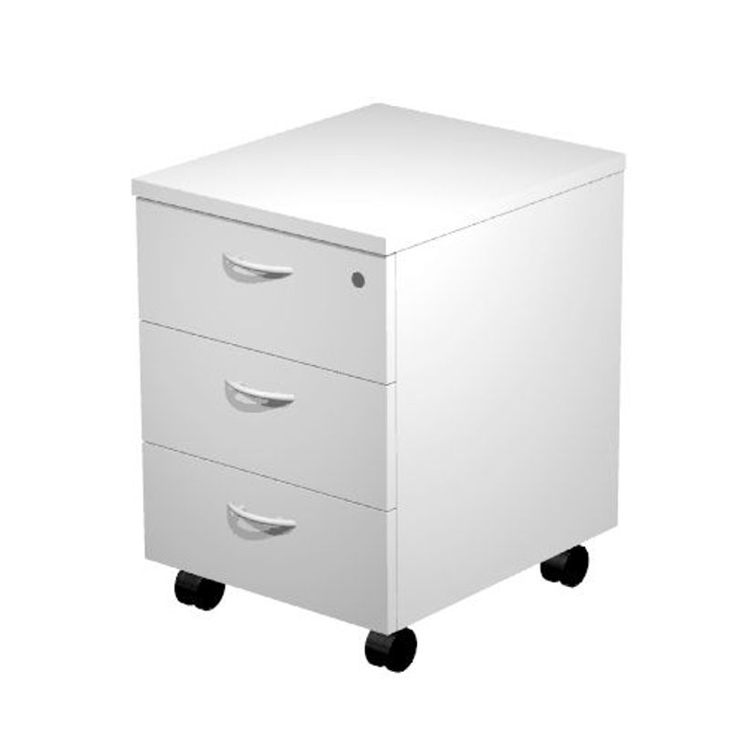 7331910019664-Caisson mobile Trend - L41,8xP52xH59,5 cm - monté - 2 tiroirs dont 1 DS - blanc-P_405165780_1-0