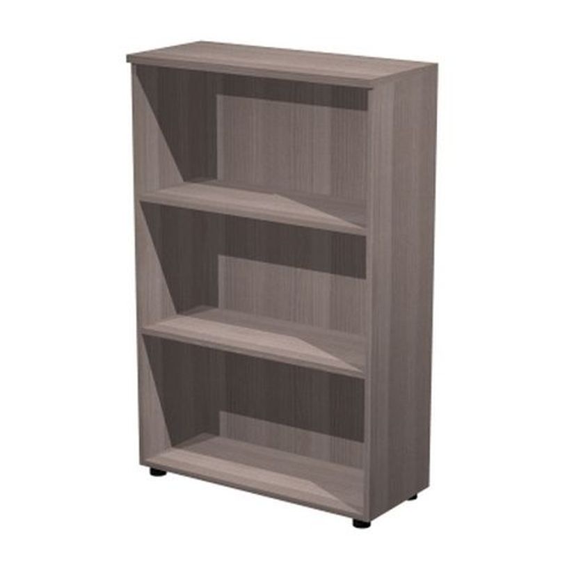 7331910009665-Bibliothèque mi-haute Trend - L80xP35xH120 cm - 2 étagères - imitation frêne Toscan-P_405165811_1-0