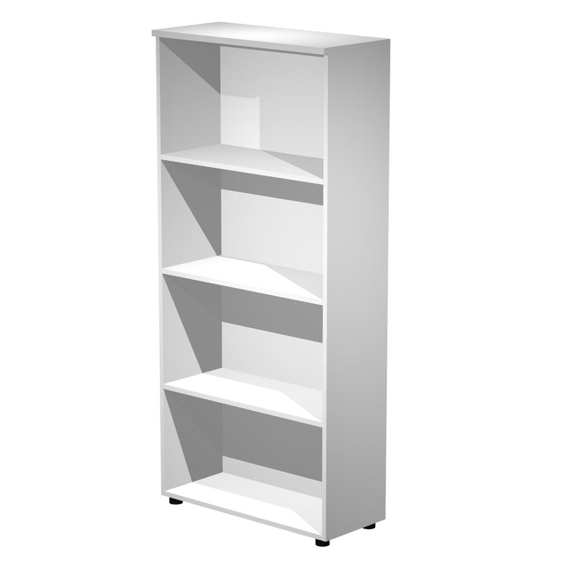 7331920002069-Bibliothèque haute Trend - L80xP35xH180 cm - 3 étagères - gris-P_405165816_1-0