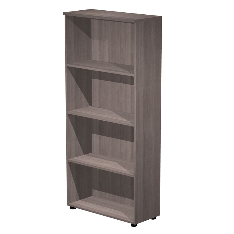 7331920002083-Bibliothèque haute Trend - L80xP35xH180 cm - 3 étagères - imitation frêne Toscan-P_405165818_1-0