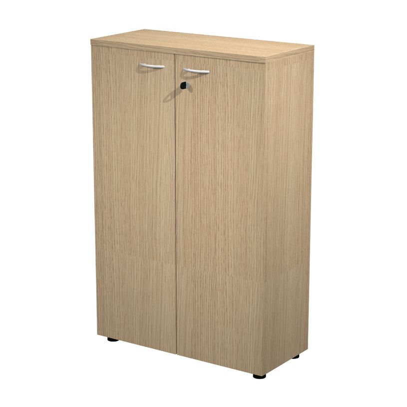 7331920002229-Bibliothèque mi-haute Trend - L80xP35xH120 cm - 2 portes en mélaminé avec serrure - imi-P_405165832_1-0