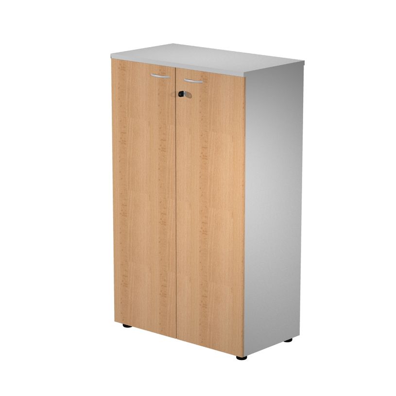 7331920002618-Bibliothèque mi-haute Trend - L80xP44xH120 cm - 2 portes en mélaminé avec serrure - imi-P_405165871_1-0