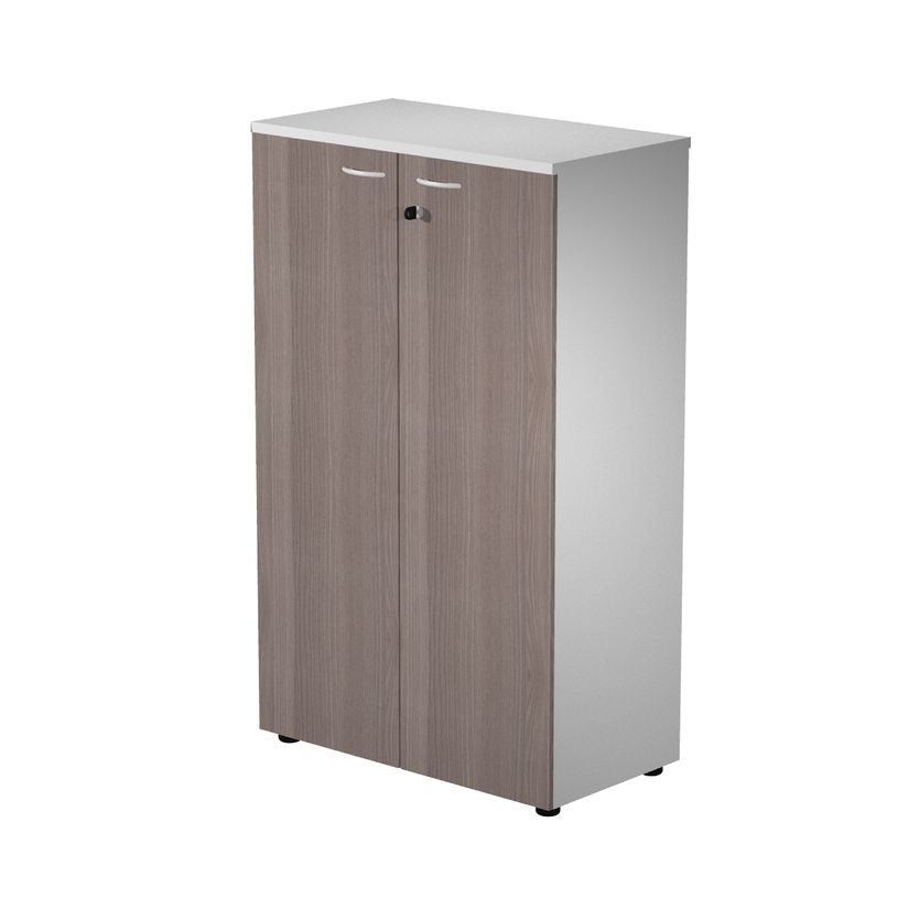 7331920002656-Bibliothèque mi-haute Trend - L80xP44xH120 cm - 2 portes en mélaminé avec serrure - imi-P_405165875_1-0