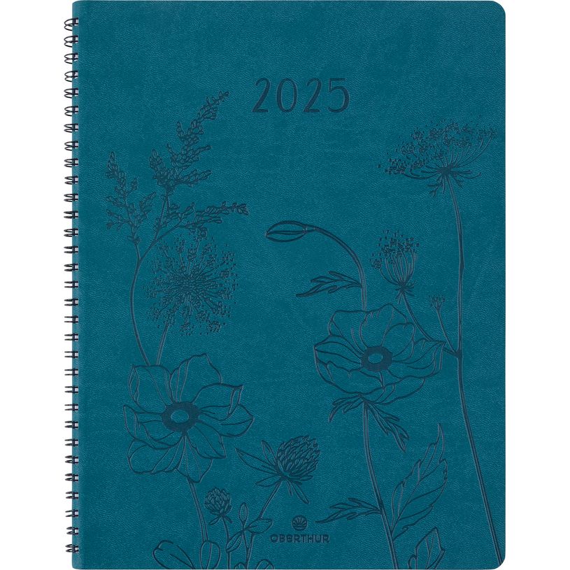 3664447204871-Agenda à spirale Primrose - 1 semaine sur 2 pages - 22 x 28 cm - vert canard - Oberthur-P_405186329_1-0