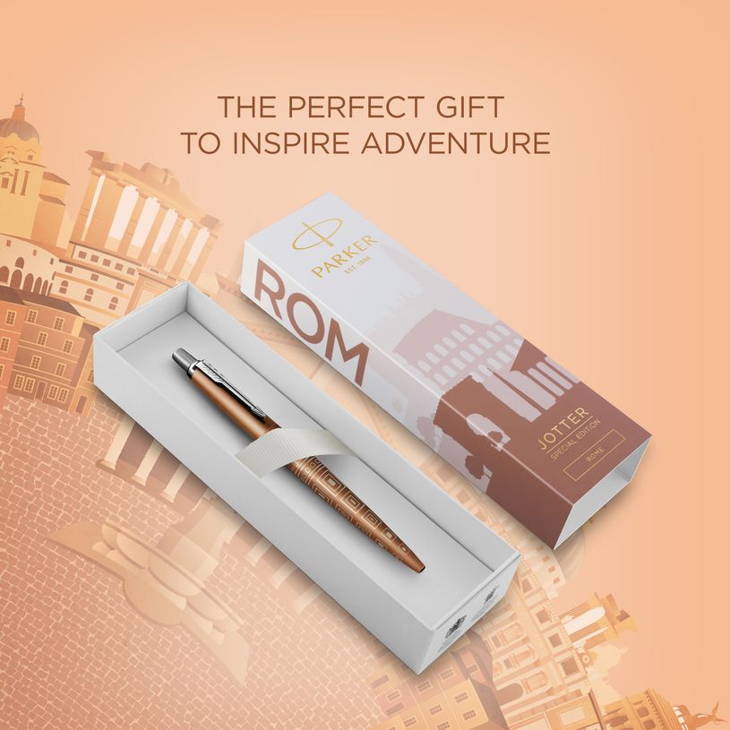 3026981981975-Parker Jotter - Stylo bille - Édition spéciale Rome - Bronze Finition chrome - Encre Ble-P_405216612_1-0