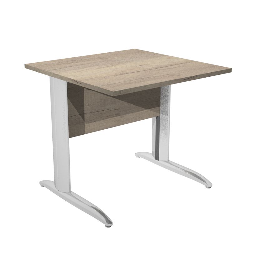 7331920009426-Bureau droit Trend - L80 - Pieds métals - plateau imitation chêne canadien - pied effet -P_405224085_1-0