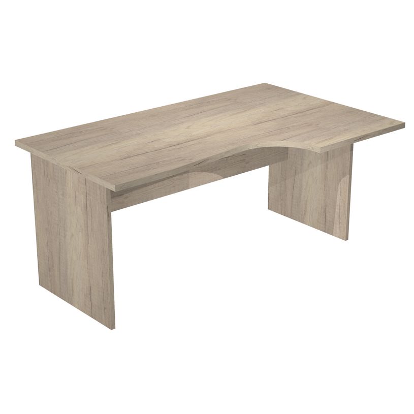 0404052241020-Bureau compact Trend - L160 cm - retour à droite - pieds panneaux - plateau imitation chêne canadien - (pied de renfort obligat-P_405224102_1-0
