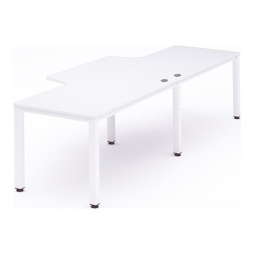 8427951221247-Rocada Executive - bureau double - L360 cm - plateau blanc - pied blanc-P_405224895_1-0