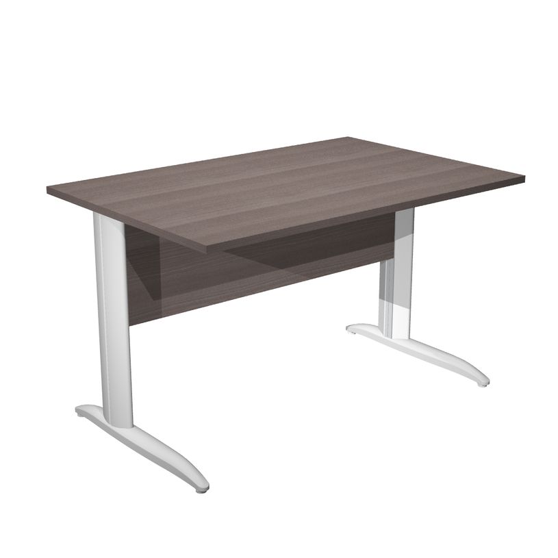 0404052255508-Bureau droit Trend - L140 - Pieds métals - plateau imitation frêne toscan - pied blanc-P_405225550_1-0