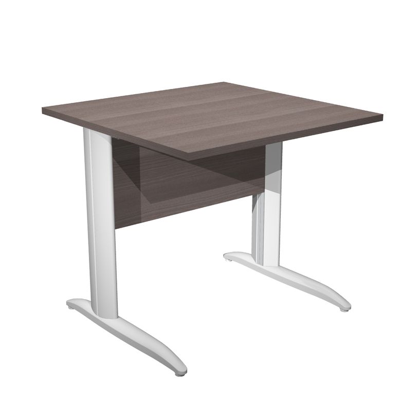 0404052256116-Bureau droit Trend - L80 - Pieds métals - plateau imitation frêne toscan - pied blanc-P_405225611_1-0