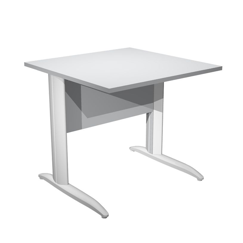 0404052256239-Bureau droit Trend - L80 - Pieds métals - plateau gris - pied blanc-P_405225623_1-0