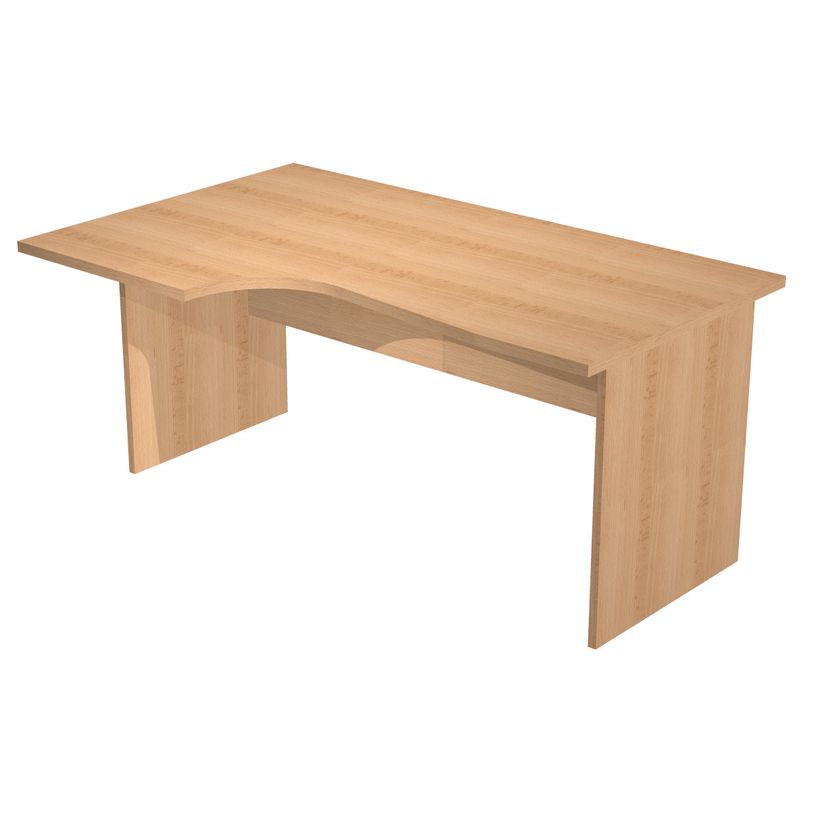 0404052257540-Bureau compact Trend - L160 cm - retour à gauche - pieds panneaux - plateau imitation hê-P_405225754_1-0