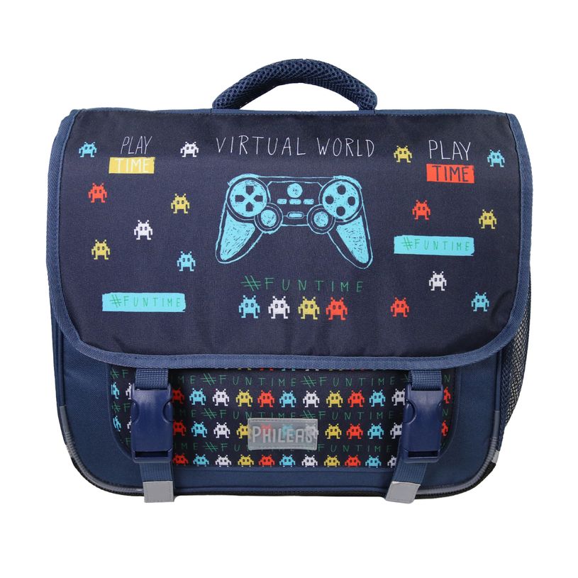 3666311027302-Cartable Phileas - 38cm -  2 compartiments - marine - Bagtrotter-P_405226268_1-0