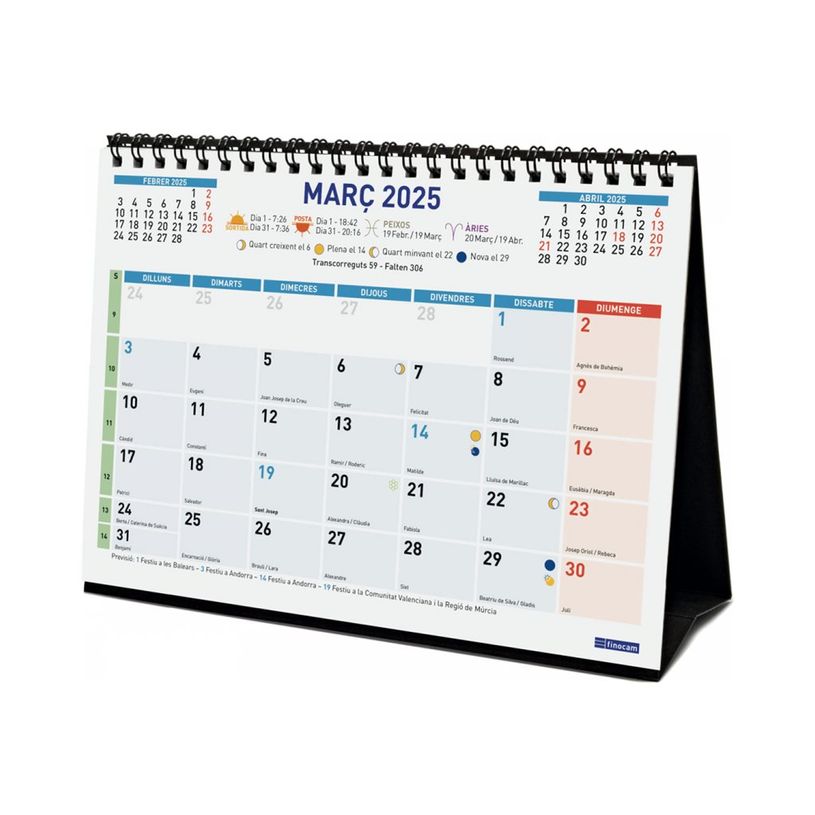 8422952381020-Finocam - Calendrier - de bureau - 2025 - mois à afficher - S - 210 x 150 mm - daté-P_405226604_3-0