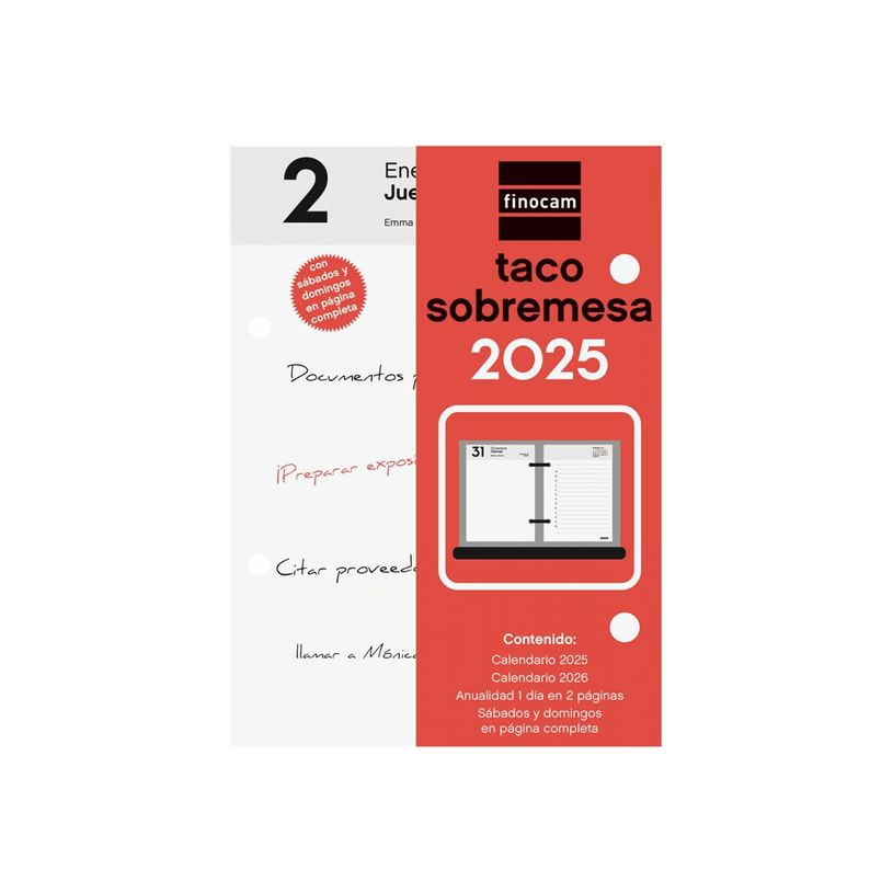 8422952380887-Finocam Dessert Taco - Calendrier - de bureau - 2025 - au jour le jour - 85 x 120 mm - dat-P_405226617_8-0