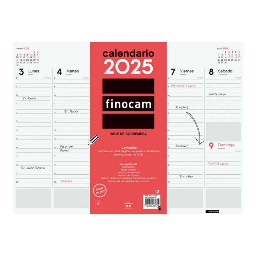 8422952380795-Finocam - Agenda - 2025 - semainier - vade - 420 x 310 mm - Neutre - neutre-P_405227291_4-0