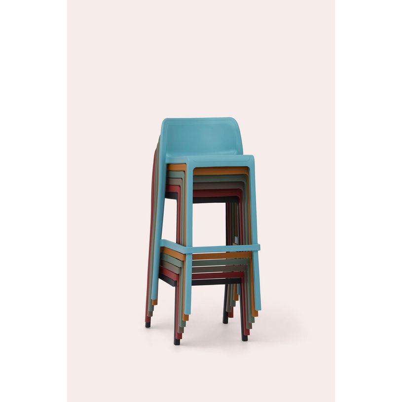 8414376784372-Tabouret haut empilable ATTIC - Ezpeleta professionnel - Brique-P_405227945_3-2