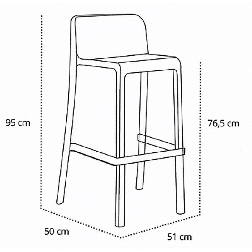 8414376784372-Tabouret haut empilable ATTIC - Ezpeleta professionnel - Brique-P_405227945_4-3