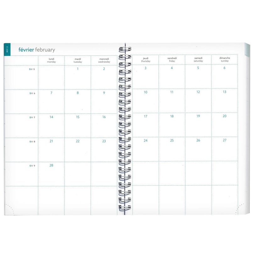 3660942087858-Agenda de bureau spiralé 16 mois Joy - 1 semaine sur 1 page - 15 x 21 cm - lilas - Exacom-P_405228055_4-3