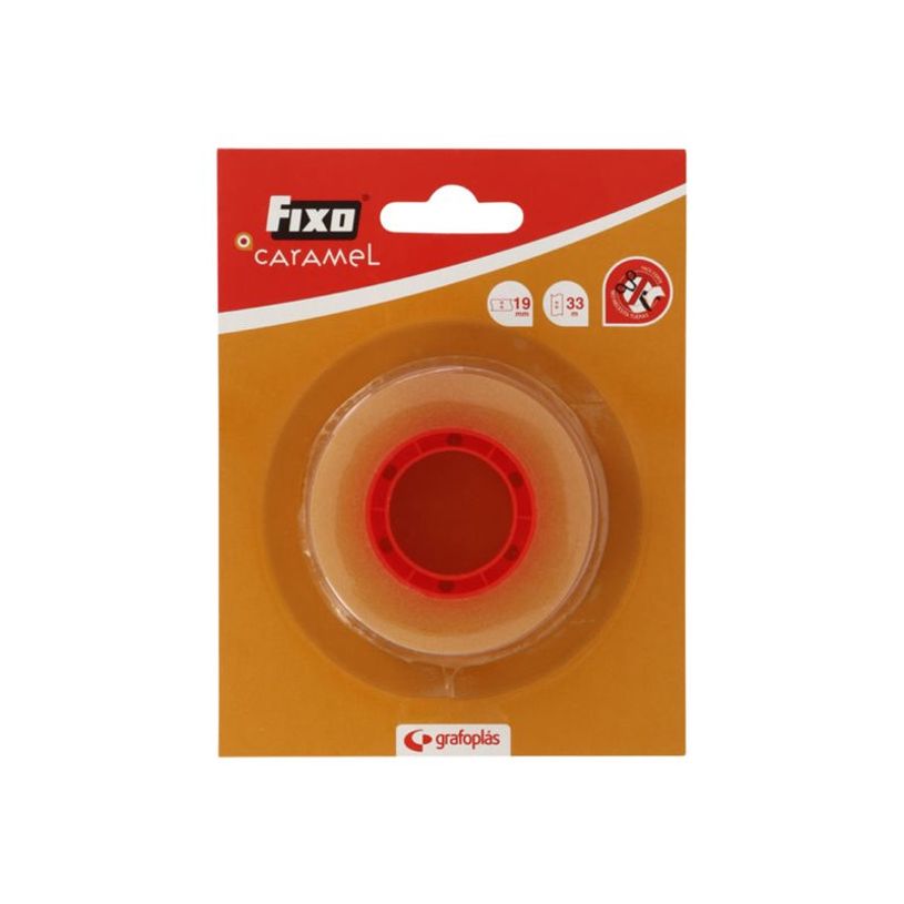 8413623506866-Fixo Caramel - Distributeur avec ruban de bureau - portable - 19 mm x 33 m - transparent-P_405232807_1-0