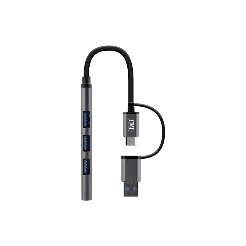 3303170116043-T'nB iClick - Hub - ultra mince - 1 x SuperSpeed USB 3.0 + 3 x USB 2.0 - de bureau-P_405234333_3-1