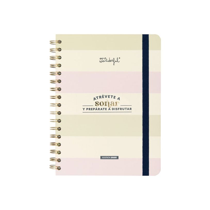 8445641051103-Mr. Wonderful - Agenda de bureau - 2025 - semainier - reliure à anneaux métalliques - 156 x 221 mm - 160 pages - Atrévete a soñar y prep