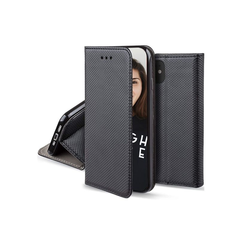 5907457780507-JAYM - Étui à rabat pour téléphone portable - magnétique - cuir artificiel - noir-P_405235404_2-0