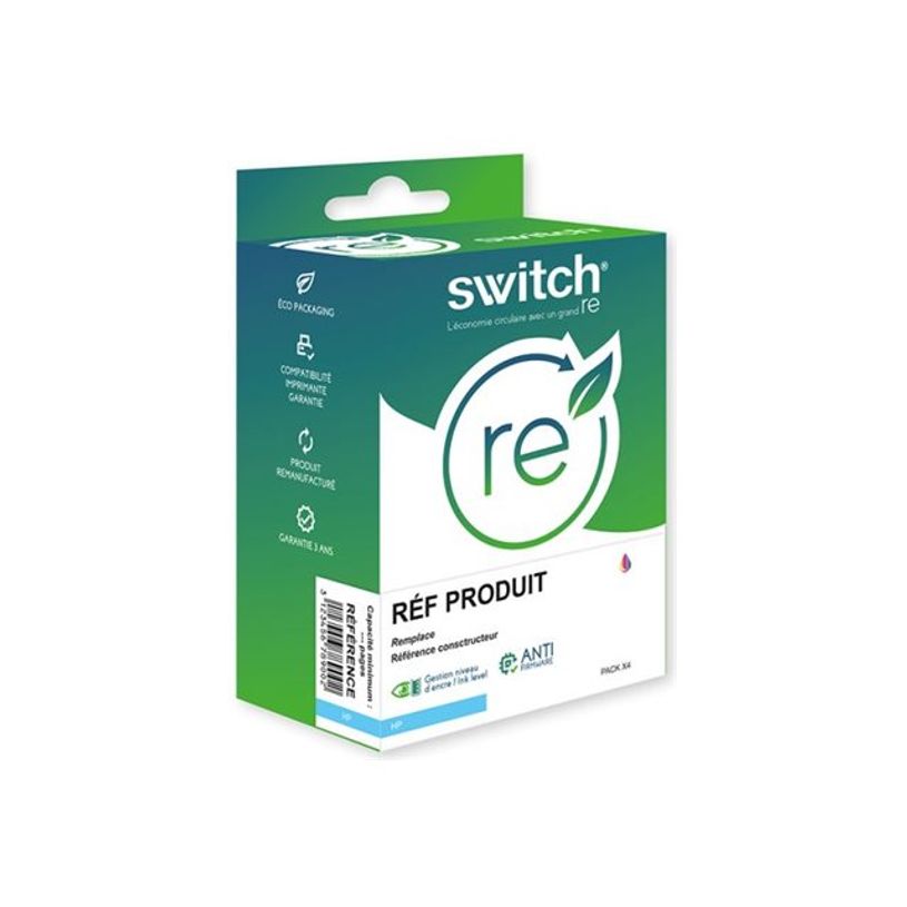 3700654286276-Cartouche remaufacturée HP301 - Pack de 2 - noir, couleur (cyan, magenta, jaune) - Switch-P_405235888_2-1
