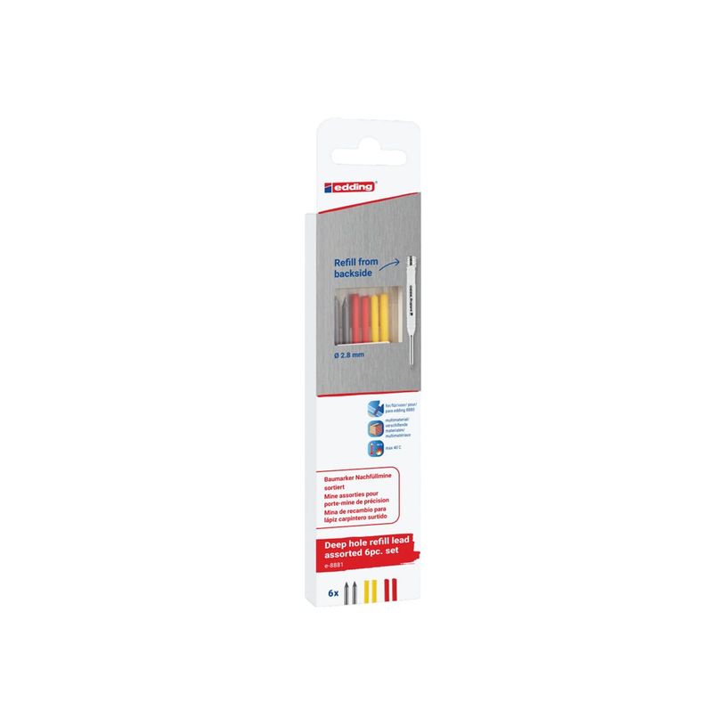 4057305067739-edding - Recharge - rouge, jaune, gris - 3 mm (pack de 6)-P_405239920_4-0