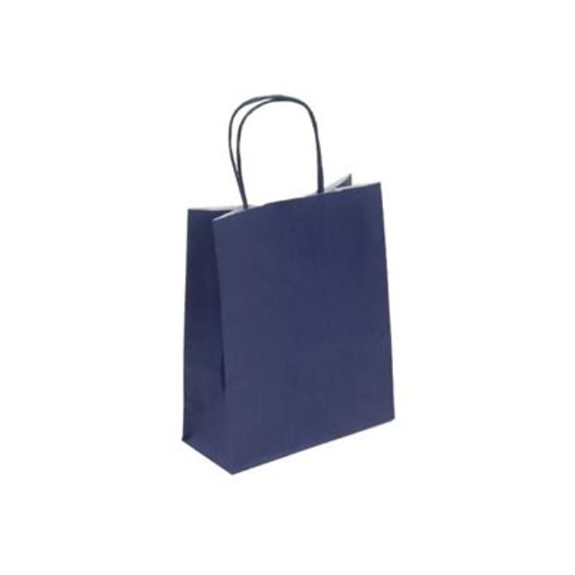 3700481686850-50 Sacs cadeau kraft - poignées torsadées - 18 cm x 8 cm x 22 cm - bleu marine-P_405240045_1-0