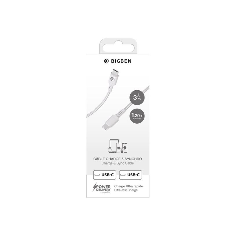 3571211536079-BIGBEN Connected - Câble USB - 24 pin USB-C (M) pour 24 pin USB-C (M) - 3 A - 1.2 m - USB Power Delivery (60W), plastique recyclé à 100 %, co-P_405240128_1-5
