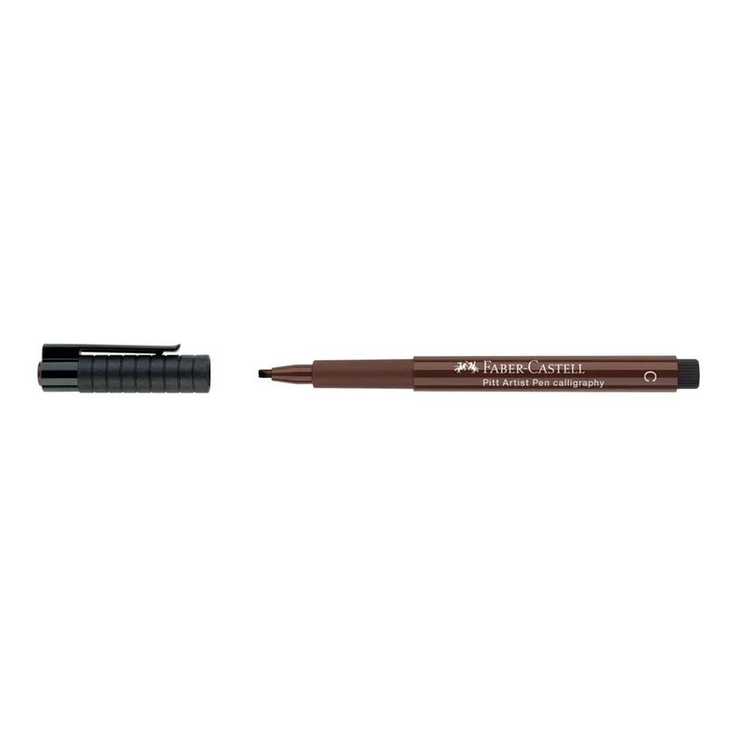 4005401675754-Faber-Castell PITT Artist Calligraphy - Feutre - permanent - sepia foncé - encre pigment