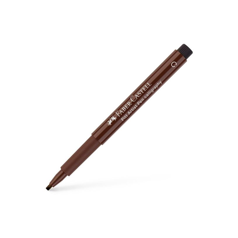 4005401675754-Faber-Castell PITT Artist Calligraphy - Feutre - permanent - sepia foncé - encre pigment