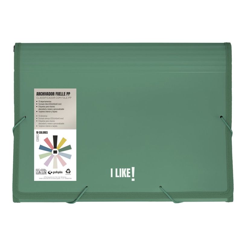 8413623298518-Grafoplas I Like! - Pochette - extensible - 13 positions - pour Folio - vert foncé-P_405241748_1-0