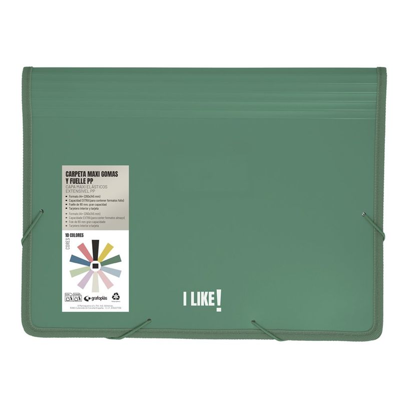 8413623484850-Grafoplas MAXI I Like! - Pochette - largeur de dos : 80 mm - pour A4 Plus, Folio - vert fo-P_405241781_2-0
