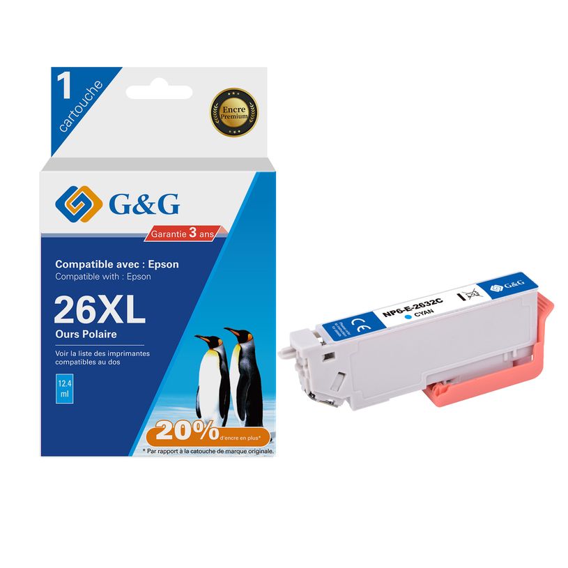 6937173406633-Cartouche compatible Epson 26XL Ours Polaire - cyan - G&G-P_405242839_1-0