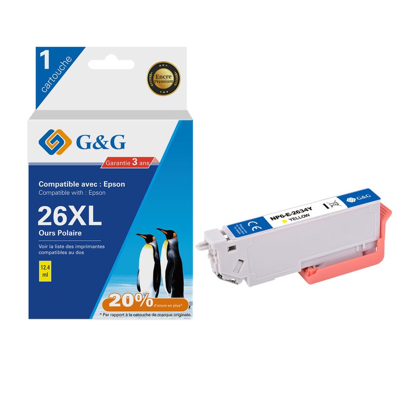 6937173406657-Cartouche compatible Epson 26XL Ours Polaire - jaune - G&G-P_405242841_1-0