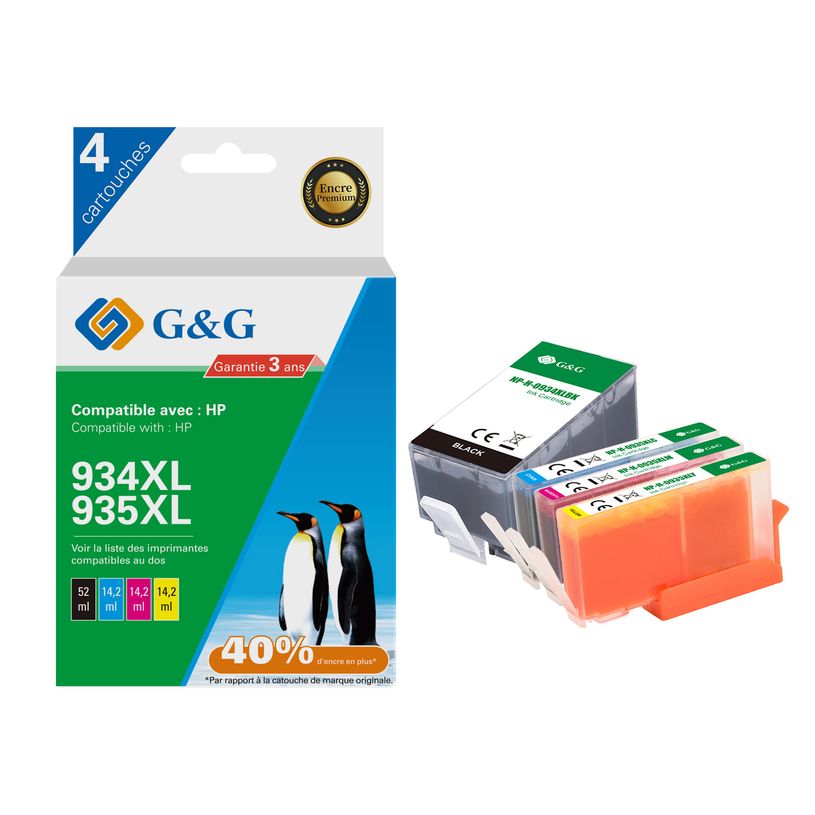 6937173407371-Cartouche compatible HP 934XL - Pack de 2 - noir, cyan, magenta, jaune - G&G-P_405242965_1-0