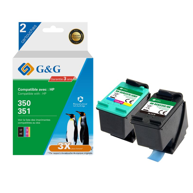 6937173407838-Cartouche compatible HP 350/351 - Pack de 2 - noir, cyan, magenta, jaune - G&G-P_405243037_1-0