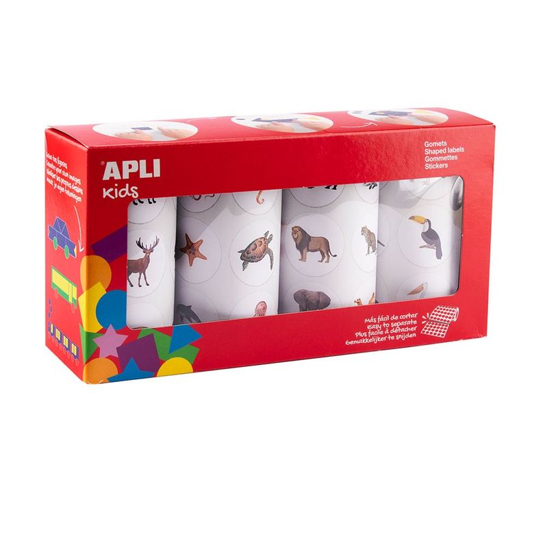 8410782200543-APLI kids - Rouleau adhésif - 360 pièces - oiseaux, animaux marins, terrestrial animals, exotic animals - 30 fe-P_405243350_1-5