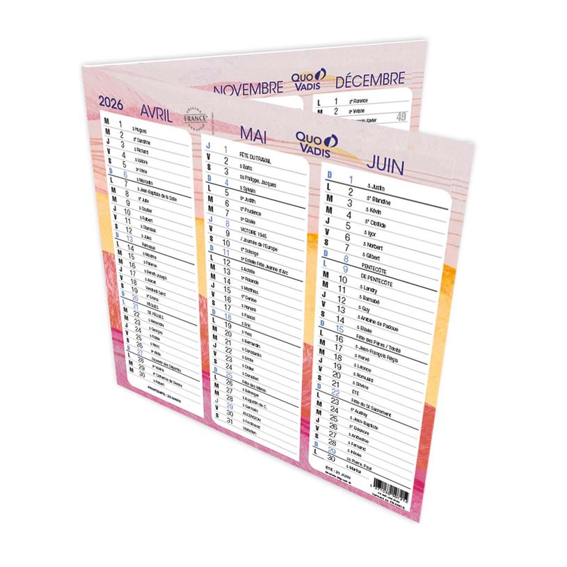 3371010535545-CALENDRIER ORIGAMI FR - Iconique - 26x13 cm - Quo Vadis--0