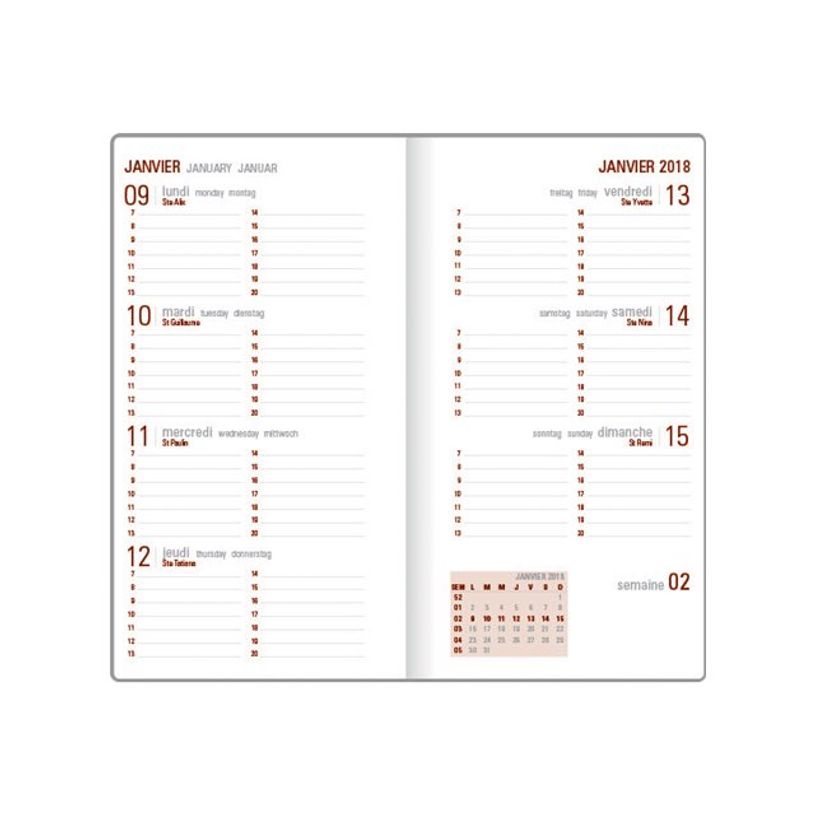 3664447206004-Oberthur Néo Flex 16 Pocket - Agenda - semainier - 89 x 165 mm - papier blanc - couvertur-P_405244389_1-1