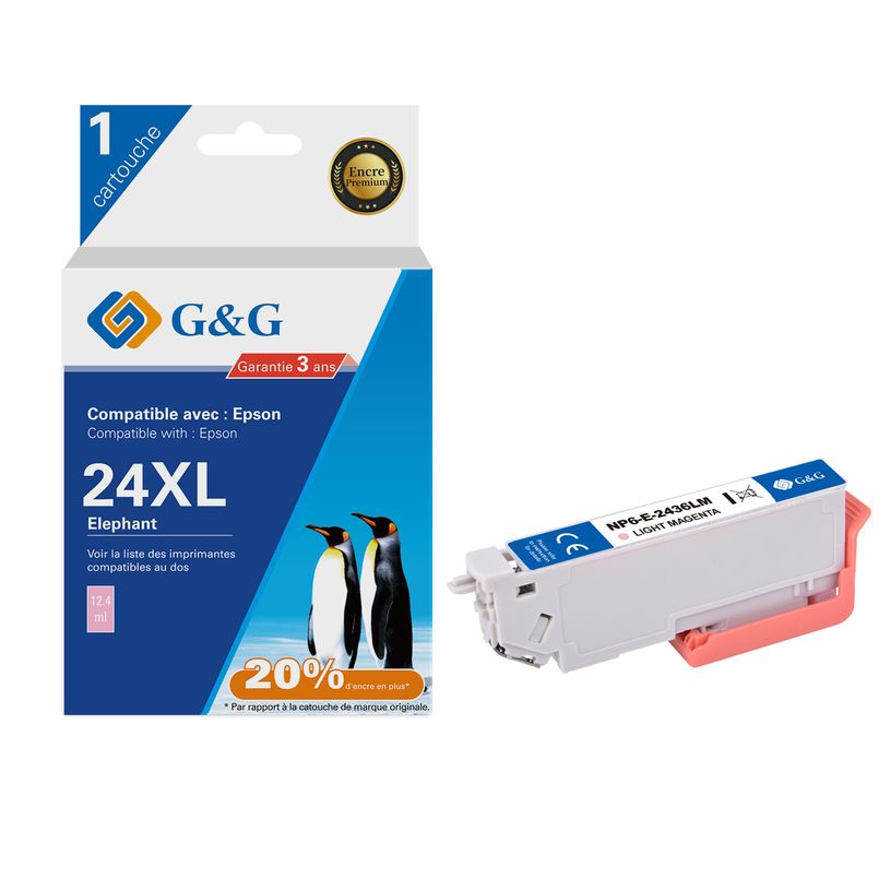 6937173411521-Cartouche compatible Epson 24XL Eléphant - magenta clair - G&G-P_405245580_1-0