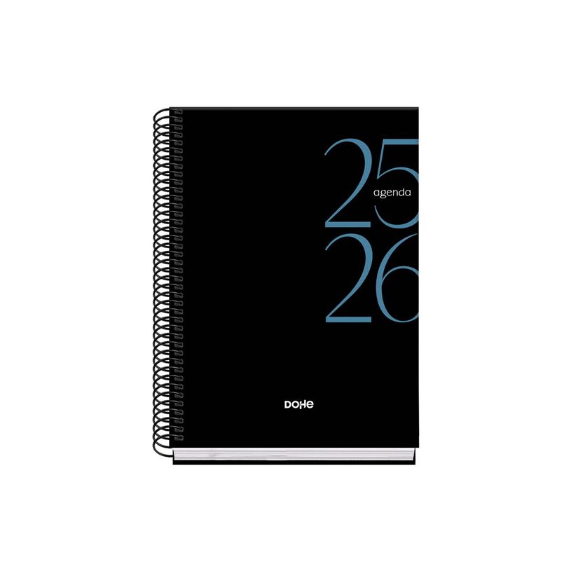8421938520590-Dohe SYSTEM - Agenda - 2025-2026 - semainier - reliure à spirale - A5 (150 x 210 mm) - 72 feuilles - noir - carton -P_405246994_3-1