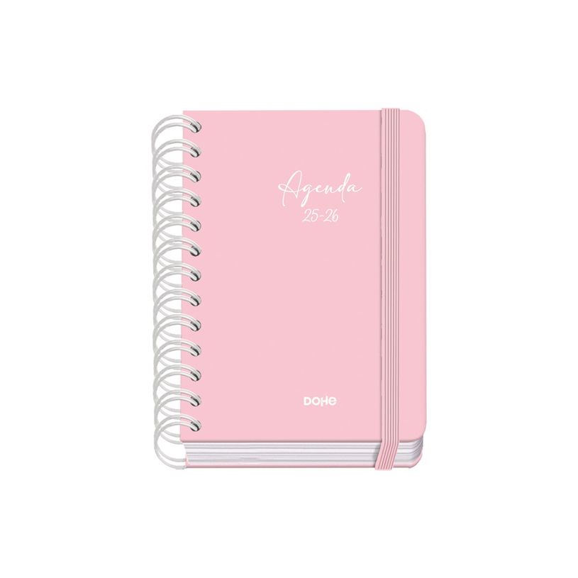 8421938519372-Dohe Serenity - Agenda - 2025-2026 - 1 jour par page - reliure à anneaux métalliques - A6 (120 x 170 mm) - 152 feuilles - rose - carton -P_405247089_3-1