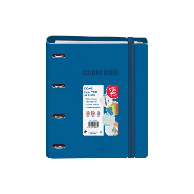 8421938520002-Dohe Color Vibes - Classeur à anneaux - largeur de dos : 40 mm - pour A4 (210 x 297 mm) --P_405247127_3-1
