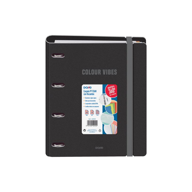 8421938520033-Dohe Color Vibes - Classeur à anneaux - largeur de dos : 40 mm - pour A4 (210 x 297 mm) --P_405247130_3-1