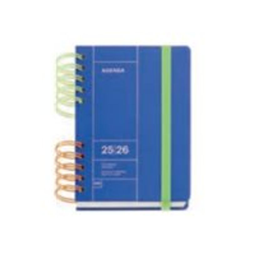 8422593269756-Miquelrius Back to Basics Activa - Agenda - 2025 - 2026 - semainier - reliure à anneaux métalliques - E8 - 123 x 178 mm - bleu - carton -P_405249249_1-0